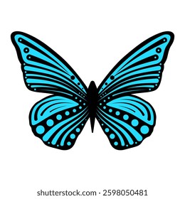 Blue butterfly with decorative wings