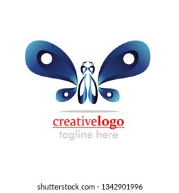 blue butterfly fly away symbol