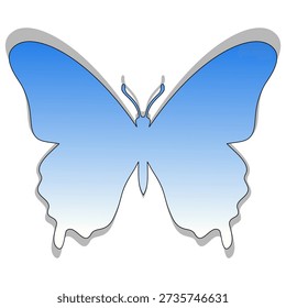 A blue butterfly with gradient wings