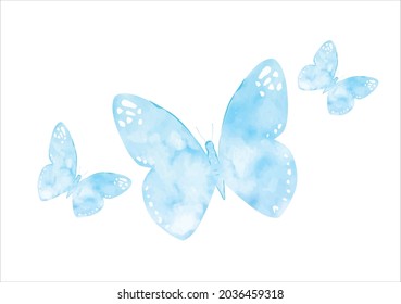 blue butterfly hand drawn design art