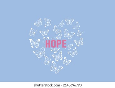 blue butterfly hand drawn design vector 