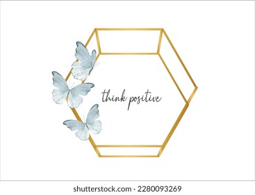 blue butterfly hand drawn design vector