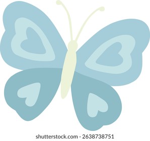 Blue Butterfly with Heart-Shaped Wings