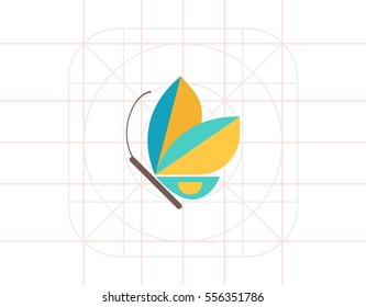 Blue butterfly icon