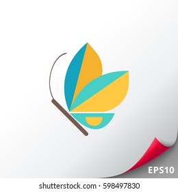 Blue butterfly icon