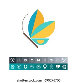 Blue butterfly icon