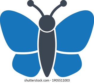 Blue butterfly icon vector illustration 