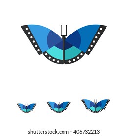 Blue butterfly icon(2)