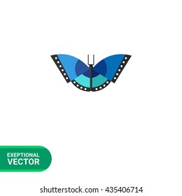 Blue butterfly icon(2)