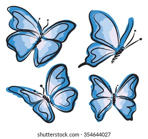 Similar Images, Stock Photos & Vectors of blue butterfly illustration