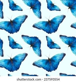 a lot of blue butterfly pattern edges and triangles