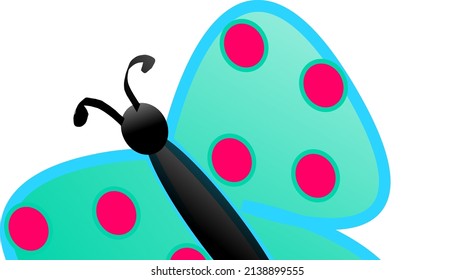 Blue butterfly with polka dots