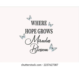 blue butterfly positive quote vector