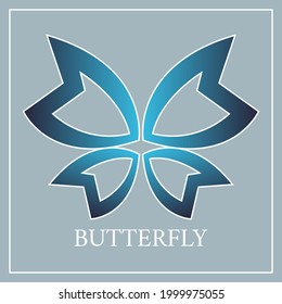 blue butterfly simple logo for your business beauty salon, massage, cosmetics, spa or medical clinic