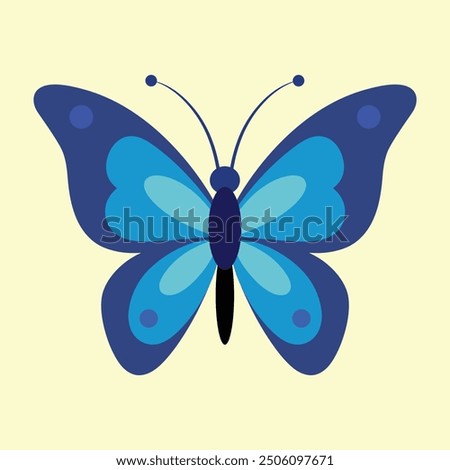 blue butterfly simple vector Illustration	