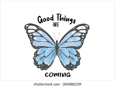 blue butterfly vector art design hand drawn 