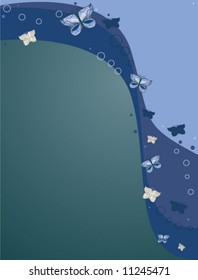 Blue  butterfly vector background with blue gradient