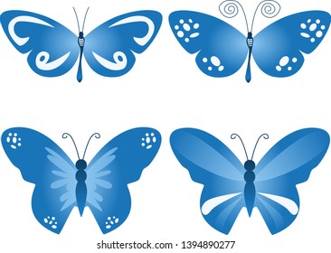 blue butterfly vector for decoration