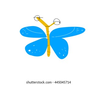 blue butterfly vector icon