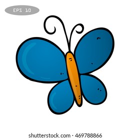 Blue Butterfly Vector Illustration for children books or your design