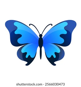 blue butterfly vector illustration logo icon clipart isolated on white background