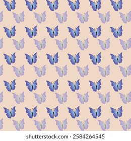 Blue butterfly vector pattern background