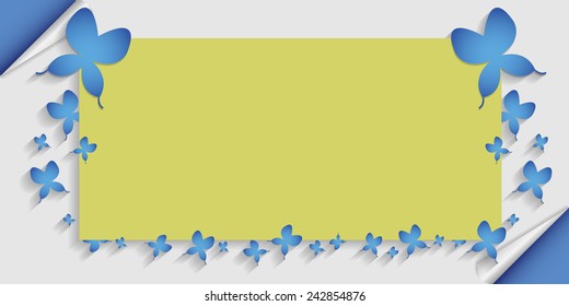 Blue butterfly visiting card