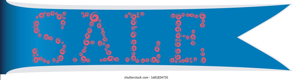 Blue button banner of colorful sales.Vector illustration.