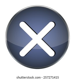 Blue button cancel on the white background