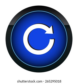 Blue button converter on the white background