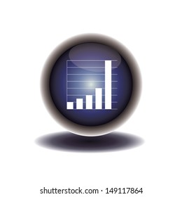 blue button diagram icon. vector illustration