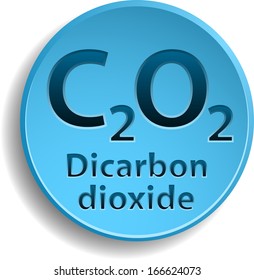Blue button with dicarbon dioxide. eps10