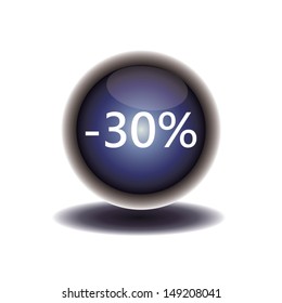 blue button discount for buy and sell. vector illustration. modern icon with shadow design. business abstract sign. 