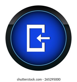 Blue button enter on the white background
