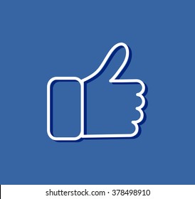 Blue Button Hand Like Icon Vector Background, JPG JPEG,EPS Logo design yes Download Face book Social media