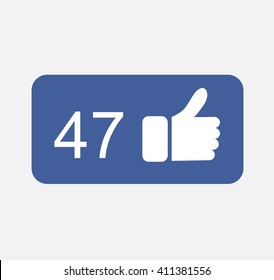 Blue Button Hand Like Icon Vector Background, JPG JPEG,EPS Logo design yes Download Face book Social media