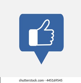 Blue Button Hand Like Icon Vector Background, JPG JPEG,EPS Logo design yes Download Face book Social media