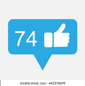 Blue Button Hand Like Icon Vector Background, JPG JPEG,EPS Logo design yes Download Face book Social media