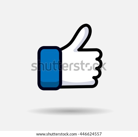 Blue Button Hand Like Icon Vector Background, JPG JPEG,EPS Logo design yes Download Face book Social media
