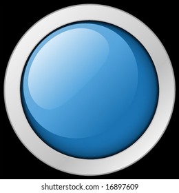 Blue button or icon.  Vector Illustration