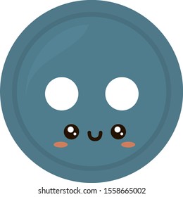 Blue button, illustration, vector on white background.