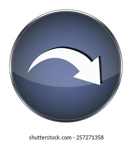 Blue button next on the white background