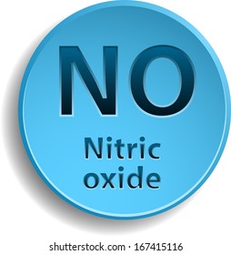 Blue button with nitric oxide. eps10