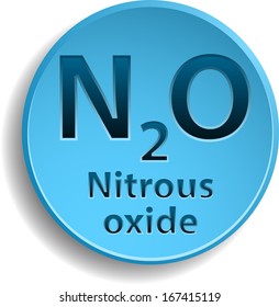 Blue Button With Nitrous Oxide. Eps10