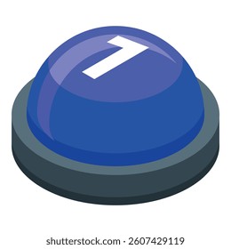 Blue button with the number one, showing choice or preference