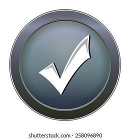 Blue button ok on the white background