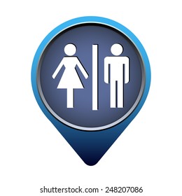 Blue button people on the white background