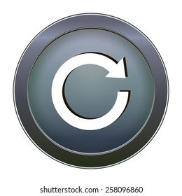 Blue button restart on the white background