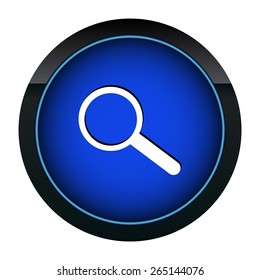 Blue button search on the white background