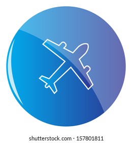 Blue button with the silhouette of the aircraft